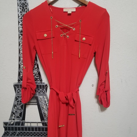 Michael Kors Gold Chain Tie Dress - Picture 6 of 8